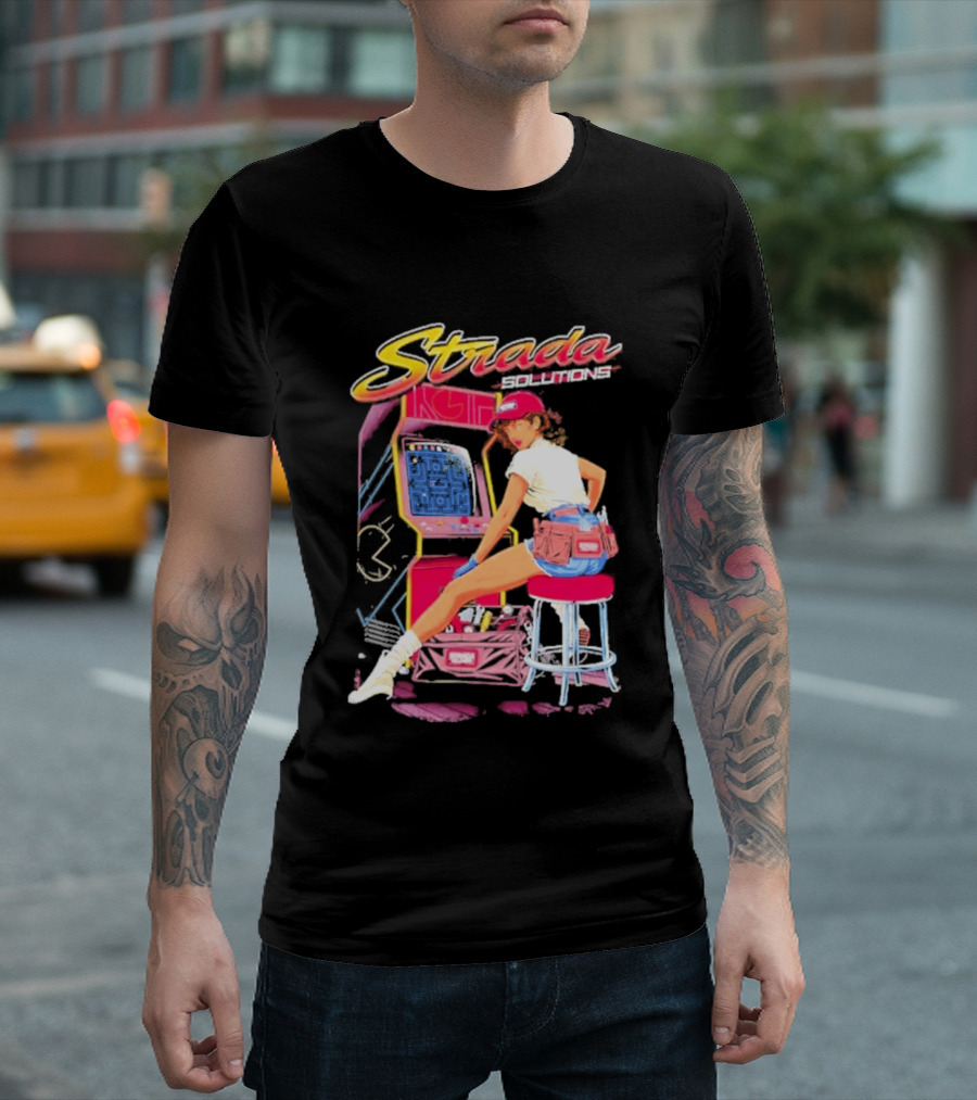Strada Solutions Arcade Mechanic Retro Gaming T-Shirt