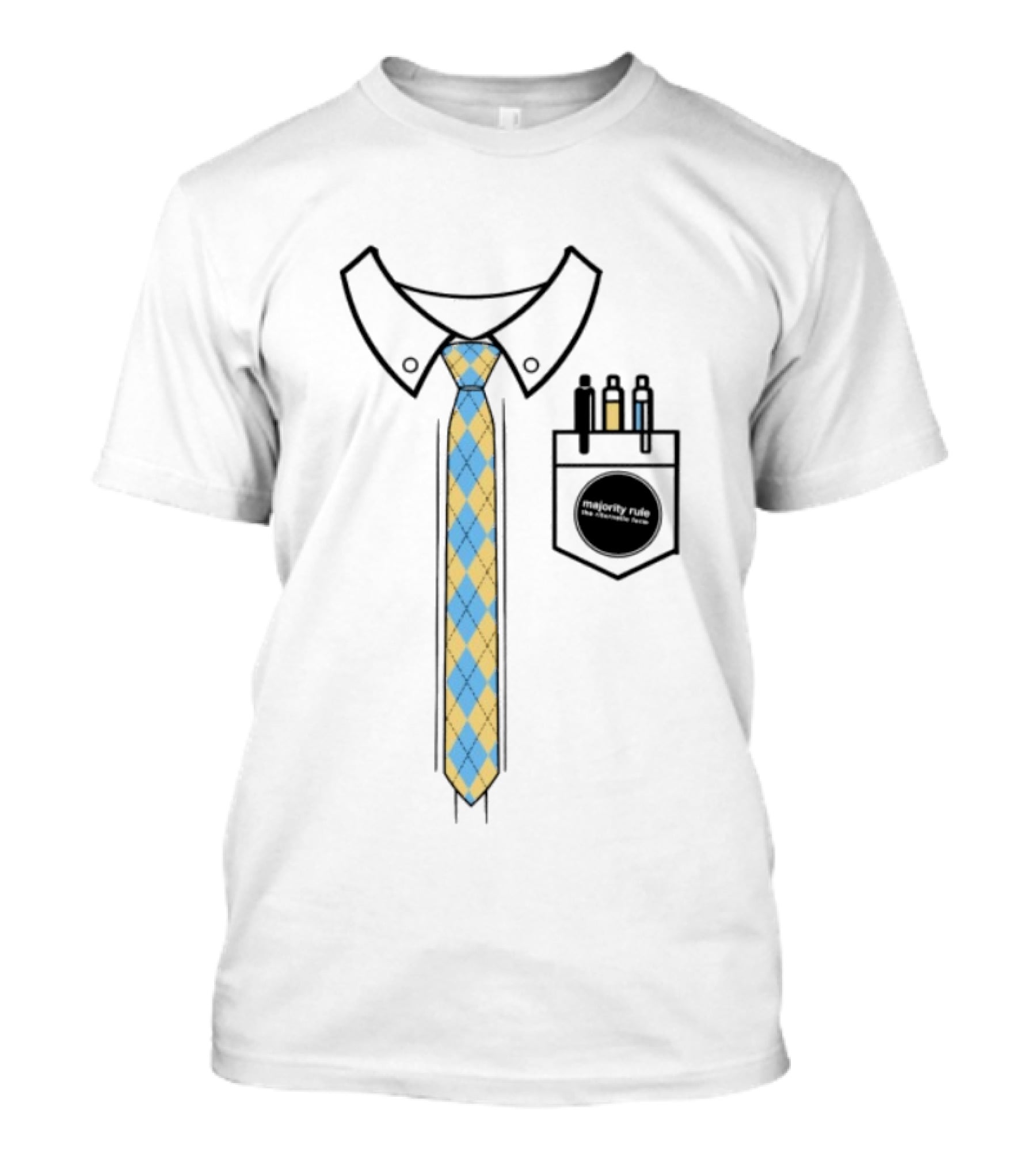 Native Estate Store Ritornello Form Tie Argyle Collar Pocket T-Shirt