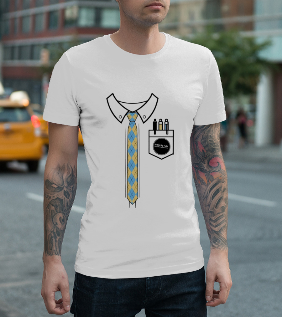 Native Estate Store Ritornello Form Tie Argyle Collar Pocket T-Shirt