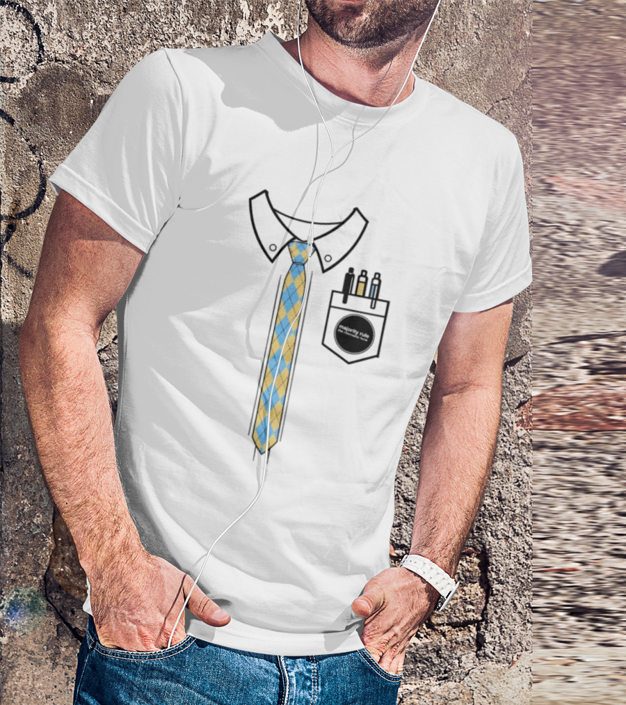 Native Estate Store Ritornello Form Tie Argyle Collar Pocket T-Shirt