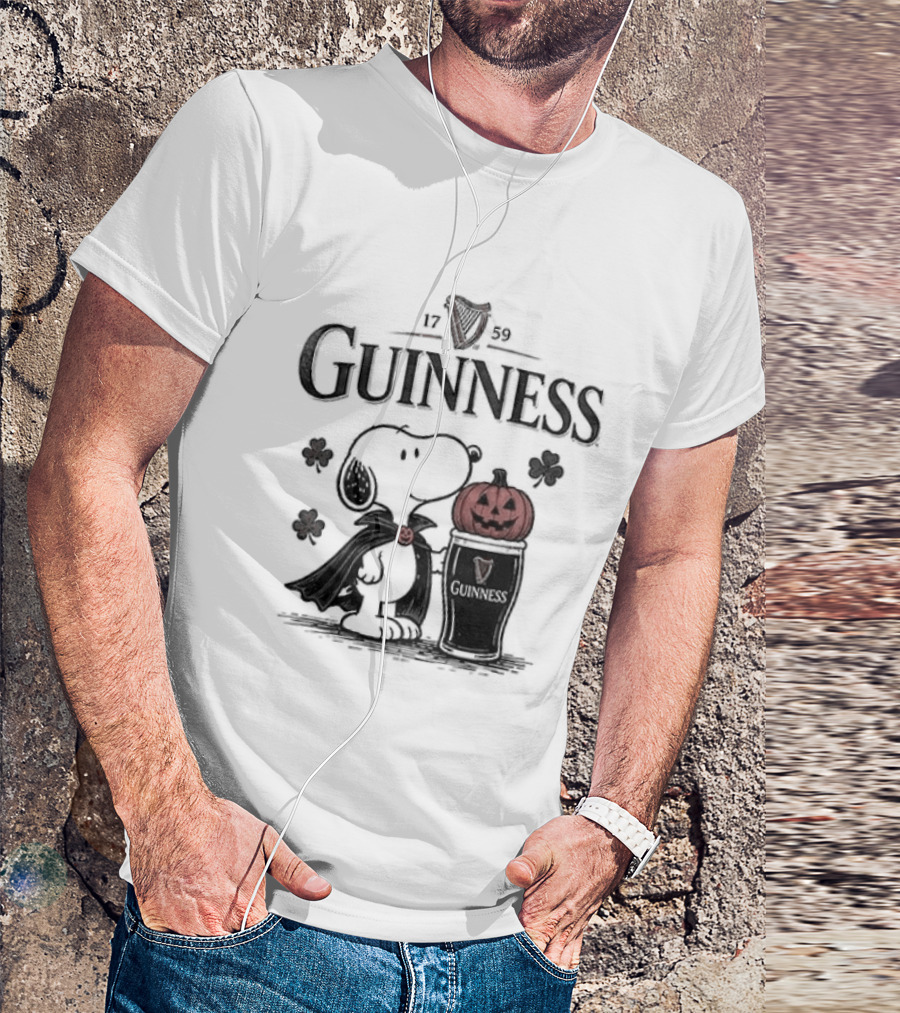 Guinness Snoopy Halloween Vampire Dark Brew Pumpkin T-Shirt