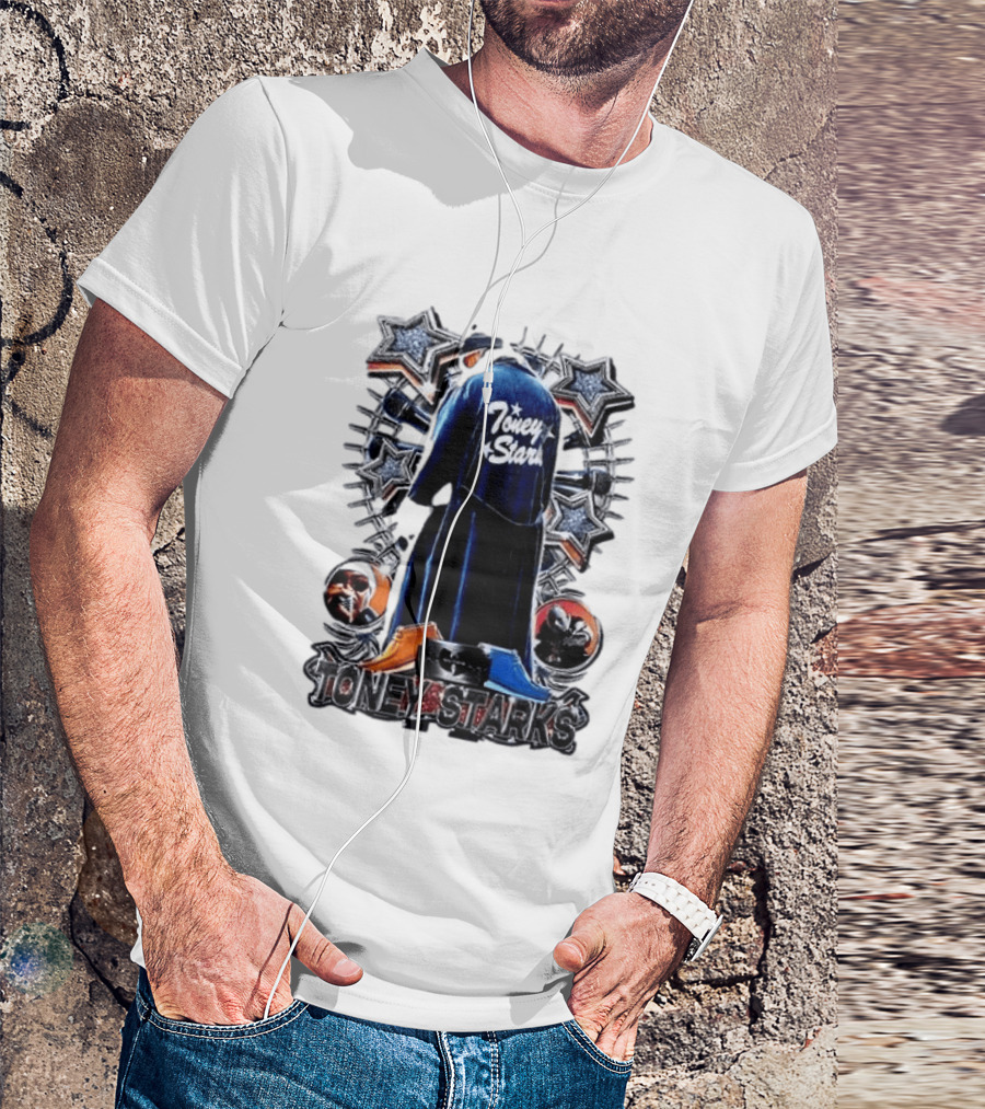 Toney Starks Blue Coat Star Motif Back Cover Art With Big Pun T-Shirt