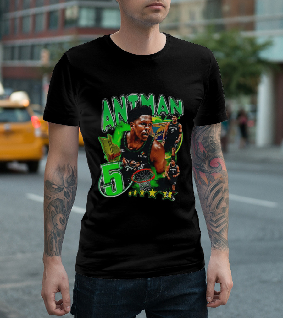 ANITMAN 5 Anthony Edwards Minnesota Timberwolves Welcome To Minnesota T-Shirt