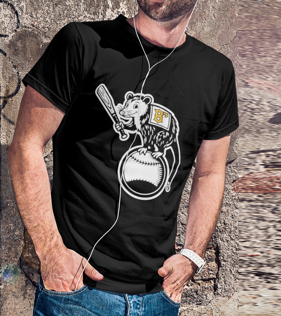 B's Baseball Opossum Batting On Ball T-Shirt