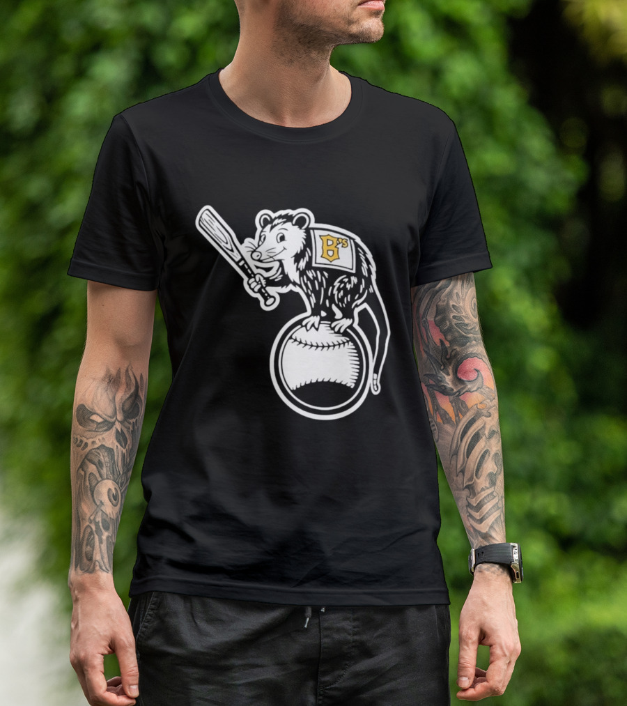 B's Baseball Opossum Batting On Ball T-Shirt
