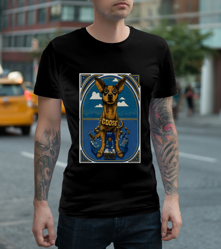 Goose Los Angeles Greek Theatre August 14 2026 Event With Dog And Clouds T-Shirt