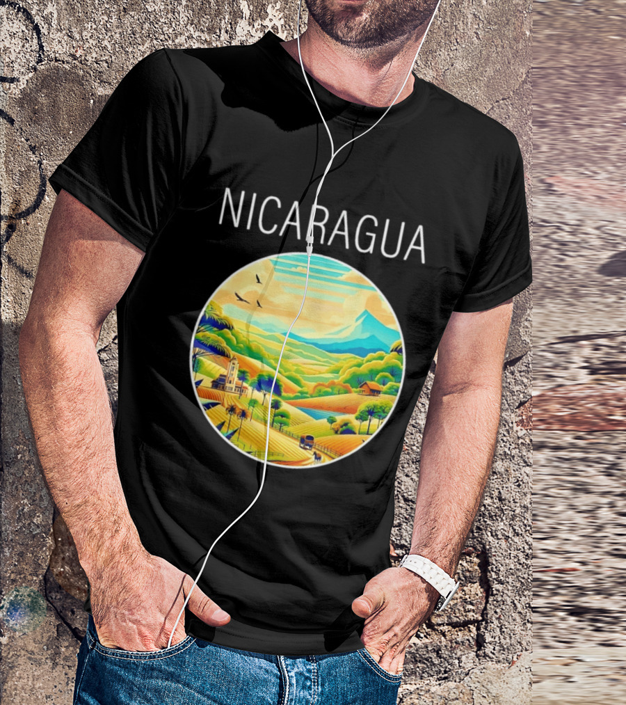 Nicaragua Scenic Landscape Central America Vibrant Mountain View T-Shirt