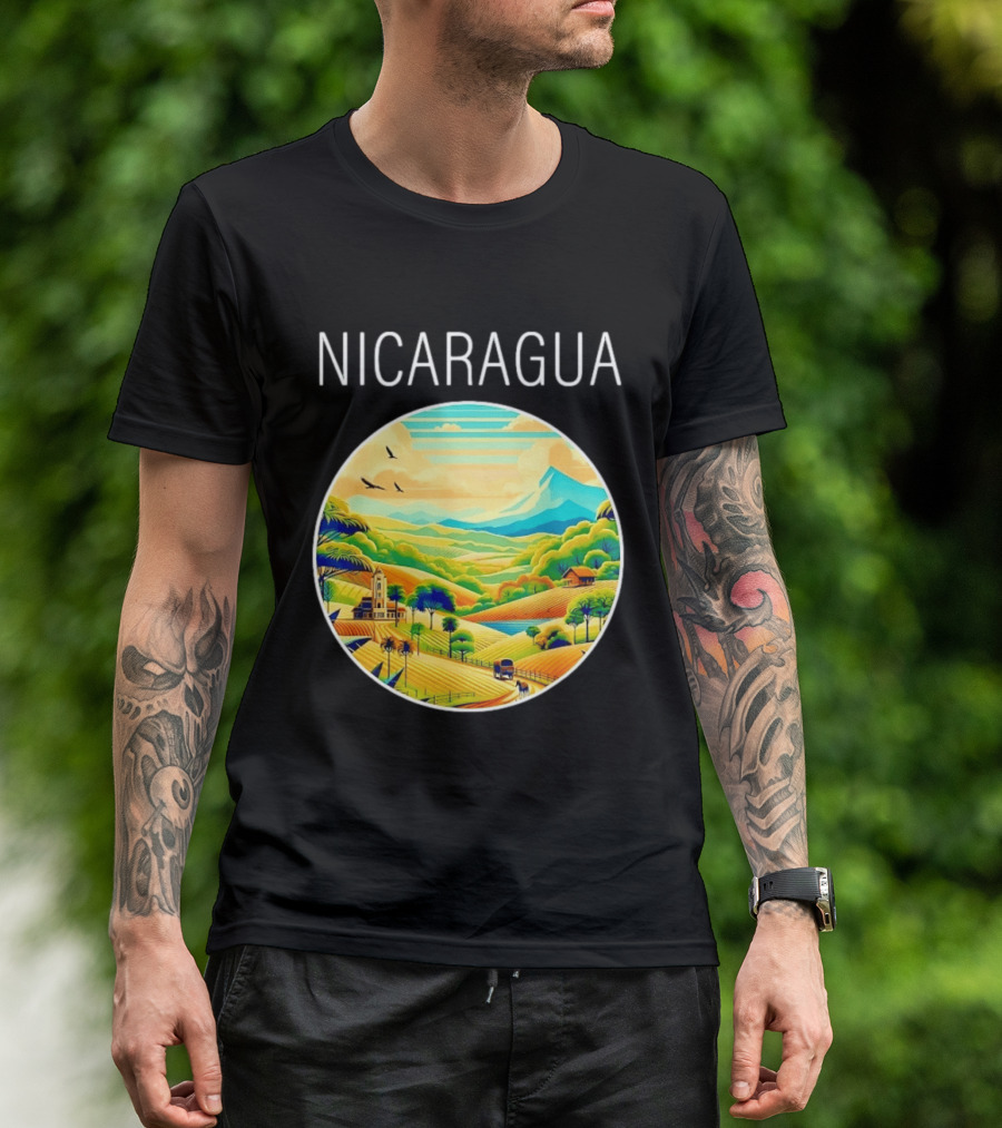 Nicaragua Scenic Landscape Central America Vibrant Mountain View T-Shirt