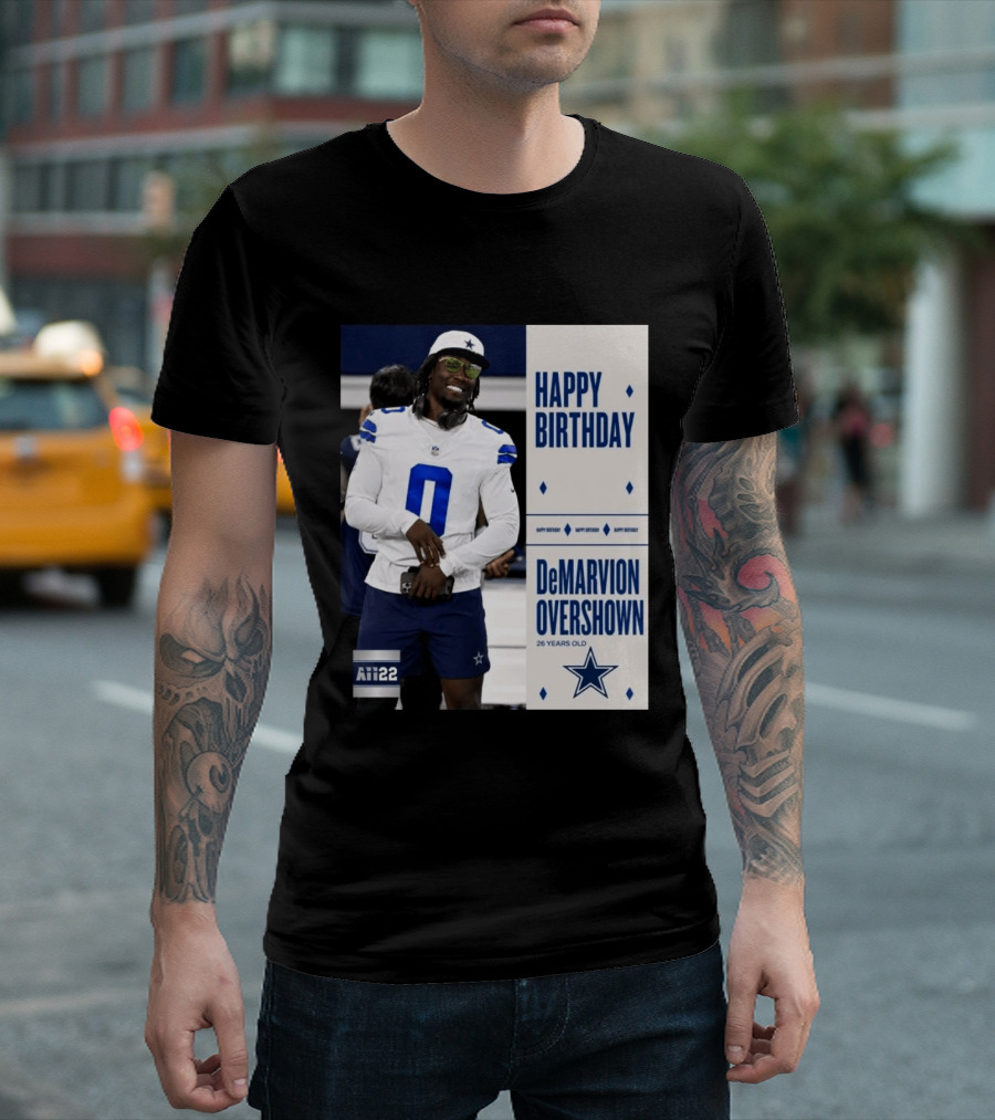 Happy Birthday DeMarvion Overshown 26 Years Old Dallas Cowboys Linebacker Celebration T-Shirt