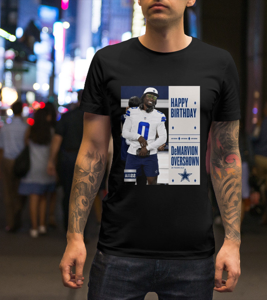 Happy Birthday DeMarvion Overshown 26 Years Old Dallas Cowboys Linebacker Celebration T-Shirt