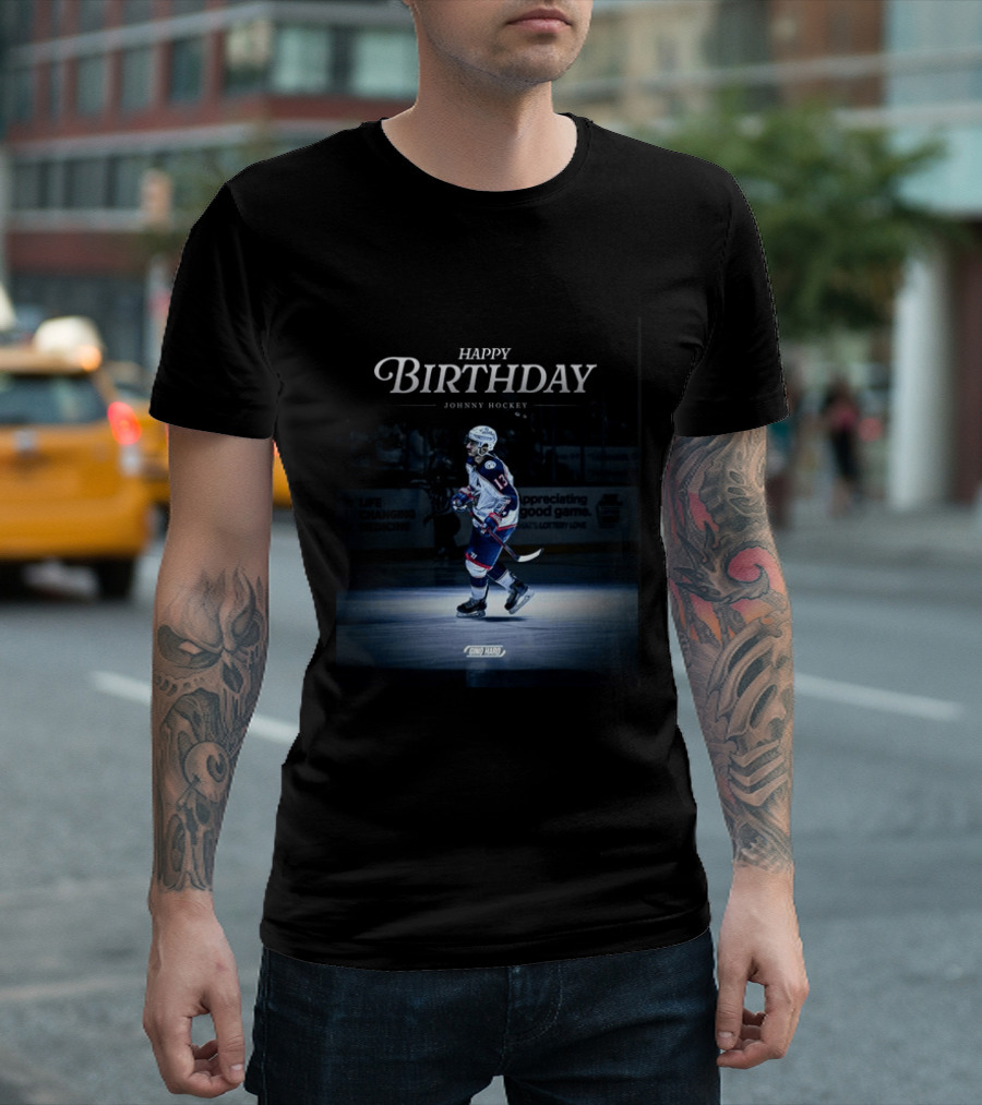 Happy Birthday Johnny Hockey NHL Player Spotlight Ice Rink Celebration T-Shirt