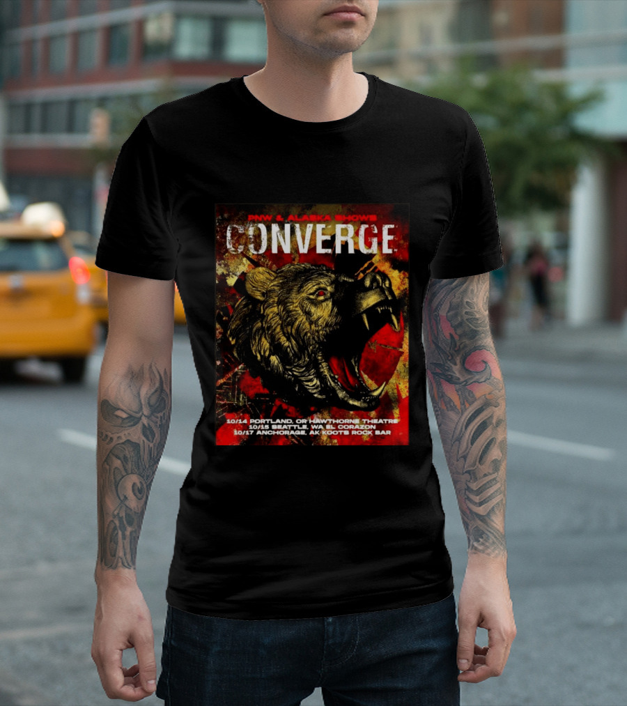 PNW Alaska Shows Converge Bear October Portland Seattle Anchorage Tour Dates T-Shirt