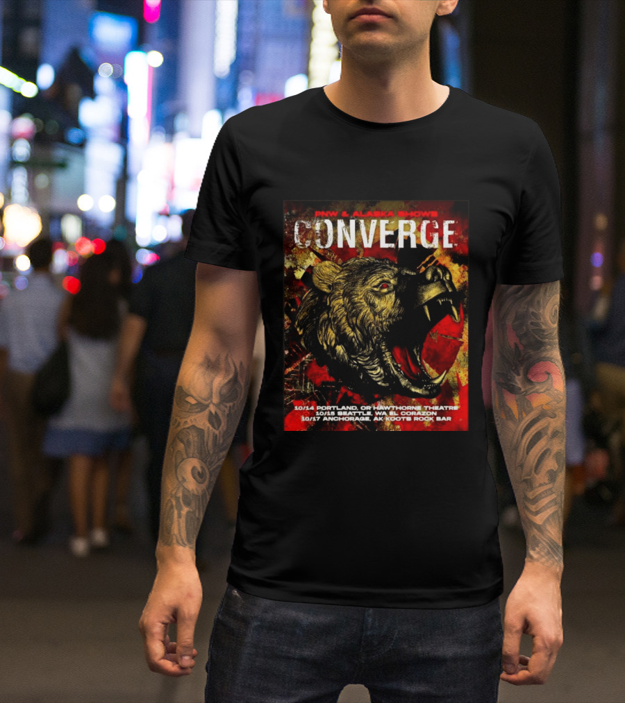 PNW Alaska Shows Converge Bear October Portland Seattle Anchorage Tour Dates T-Shirt