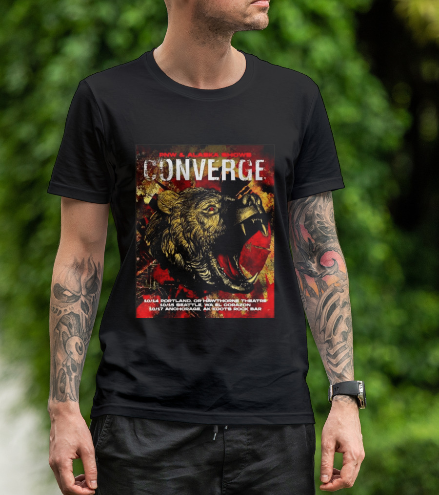 PNW Alaska Shows Converge Bear October Portland Seattle Anchorage Tour Dates T-Shirt