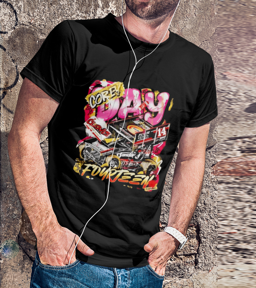Corey Day Clovis Racing Sprint Car Number 14 Fourteen T-Shirt