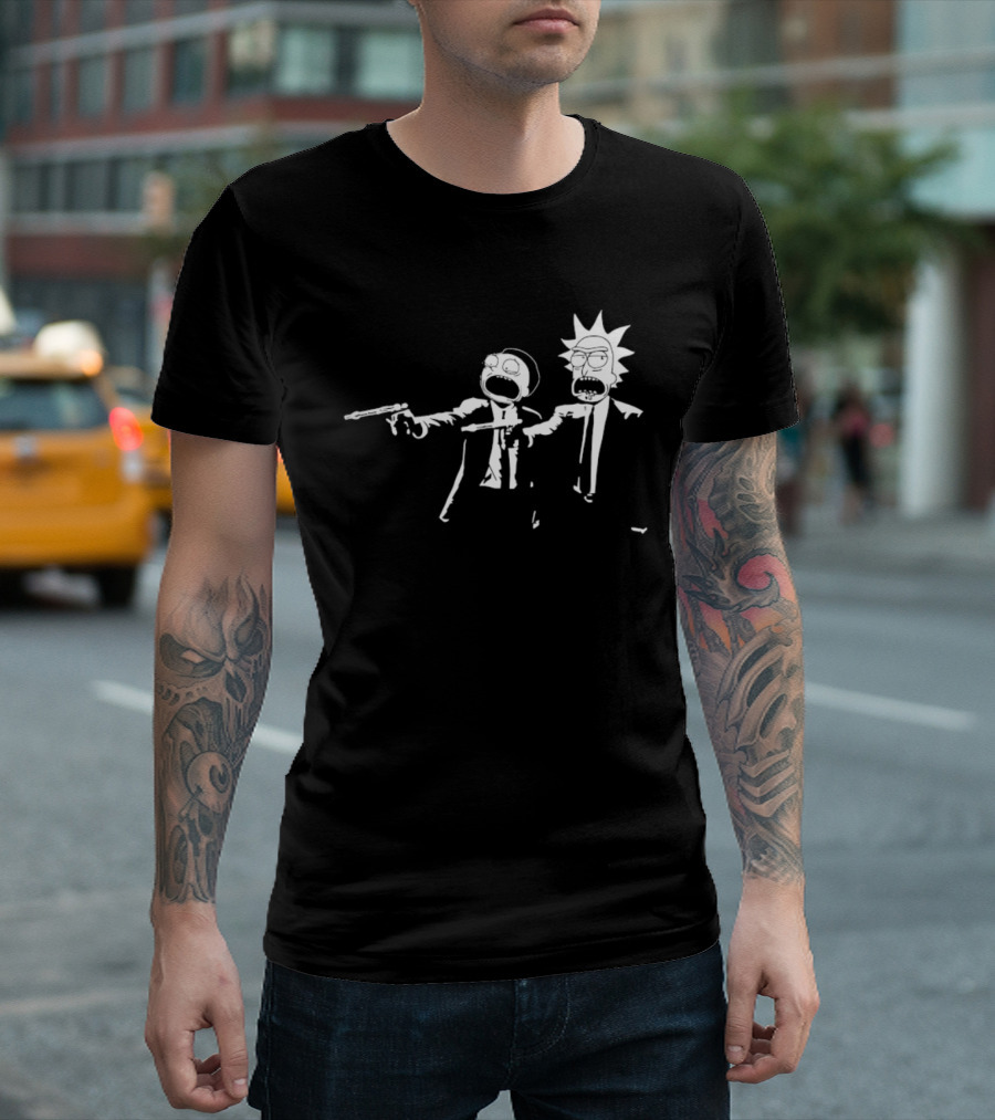 Rick And Morty Pulp Fiction Crossover Adult Swim T-Shirt