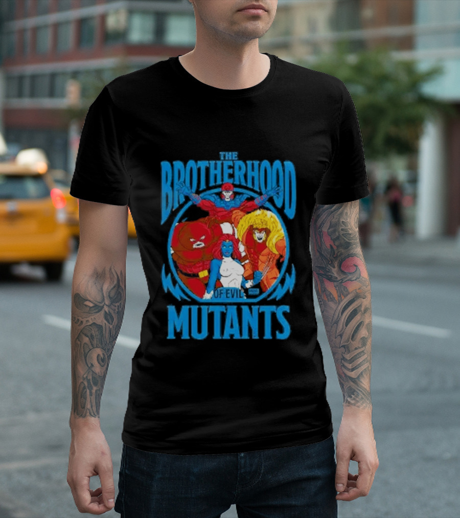 X Men Brotherhood Of Evil Mutants Cropped Mystique Sabretooth Blob T-Shirt