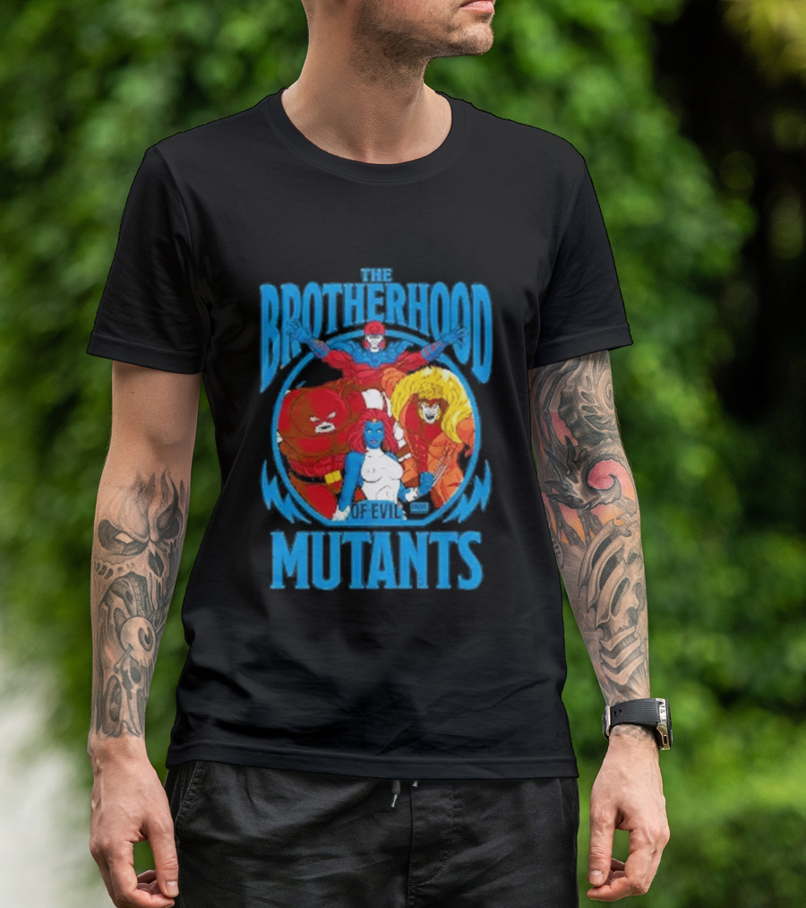 X Men Brotherhood Of Evil Mutants Cropped Mystique Sabretooth Blob T-Shirt
