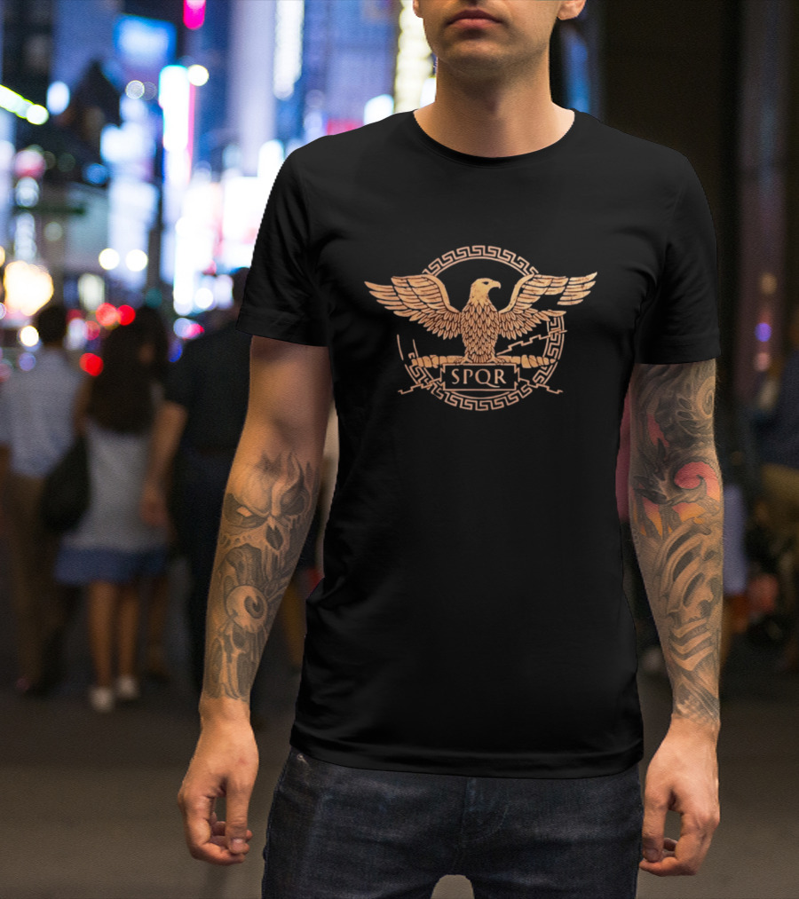 Ancient Rome SPQR Eagle Emblem Distressed T-Shirt