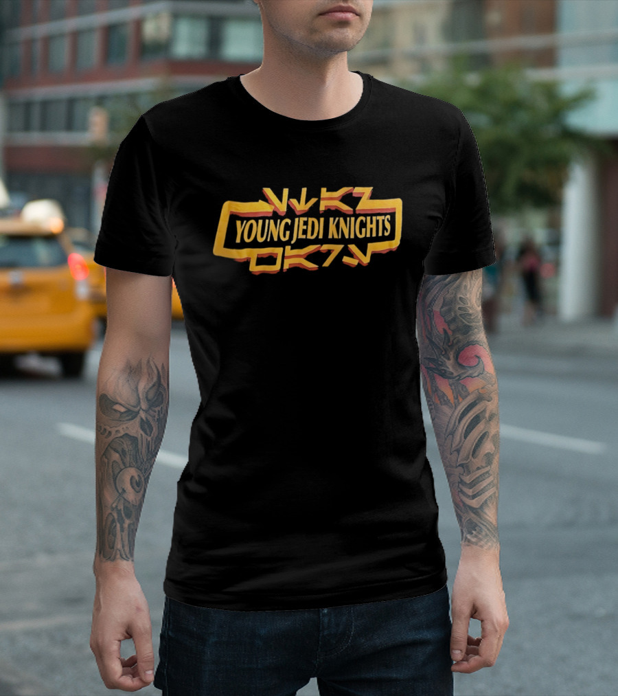 Young Jedi Knights Star Wars Sci Fi Text Art Yellow T-Shirt