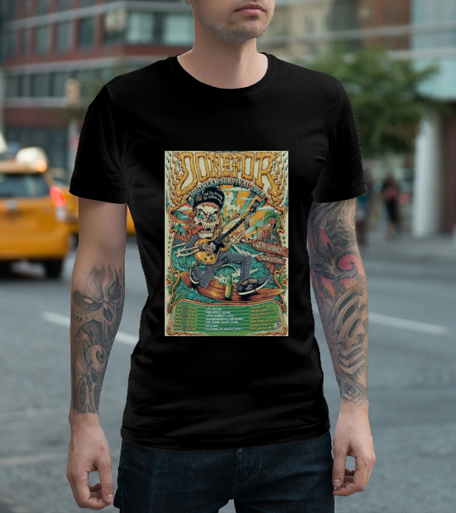 DONEFOR Southern Survival Tour 2026 Miami Jacksonville Daytona Beach Events T-Shirt