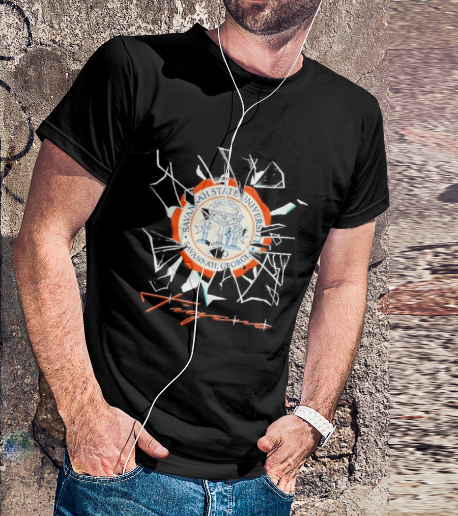 Savannah State University Seal Tigers Shattered Glass T-Shirt