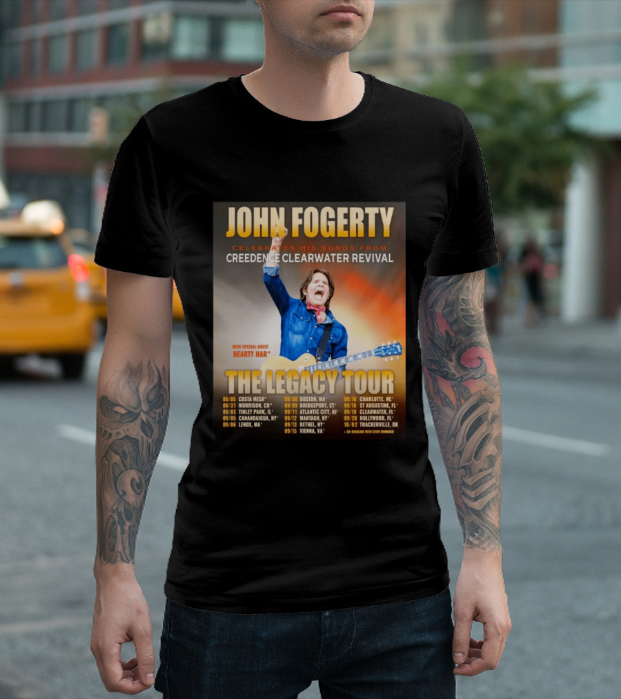 John Fogerty Celebrates His Songs From Creedence Clearwater Revival The Legacy Tour With Hearty Har Dates And Locations T-Shirt