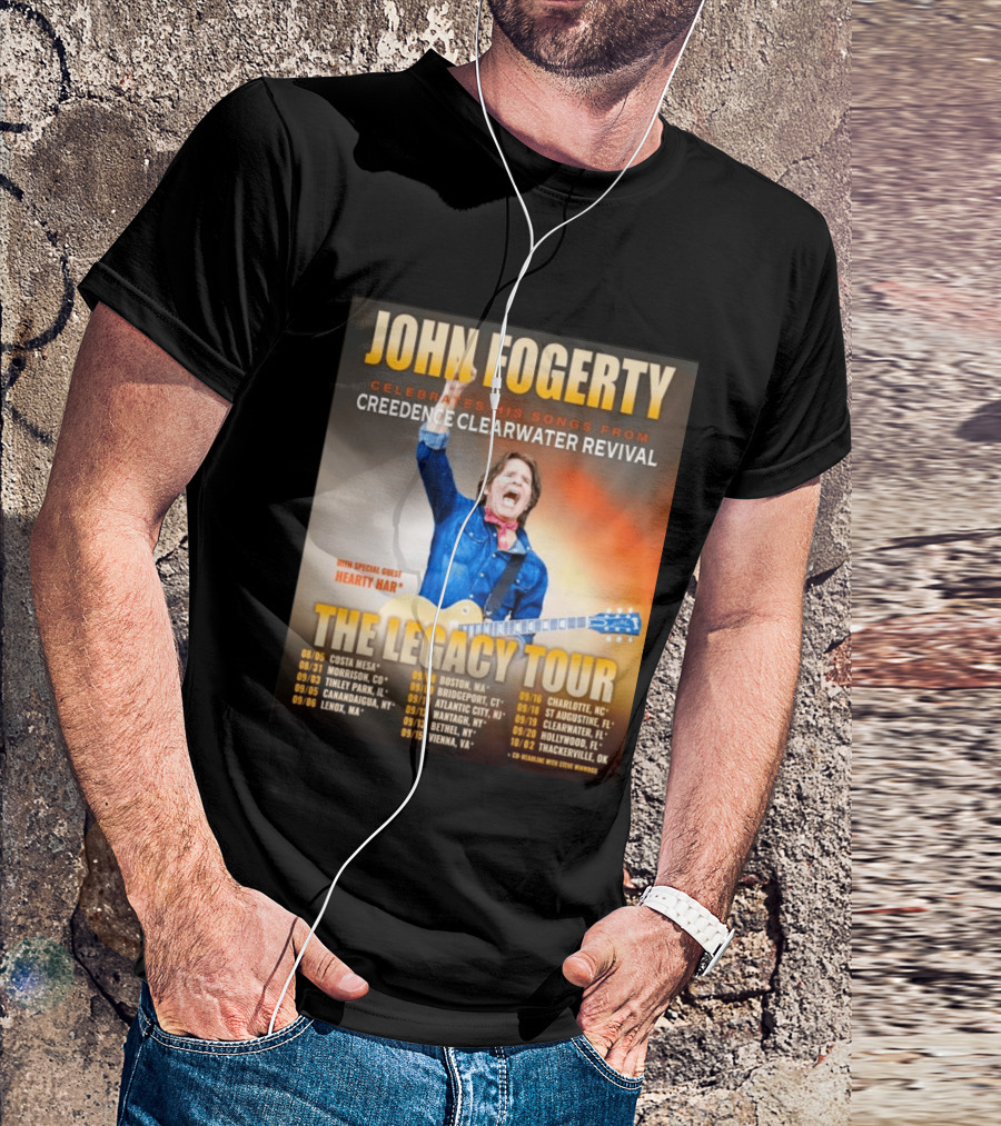 John Fogerty Celebrates His Songs From Creedence Clearwater Revival The Legacy Tour With Hearty Har Dates And Locations T-Shirt