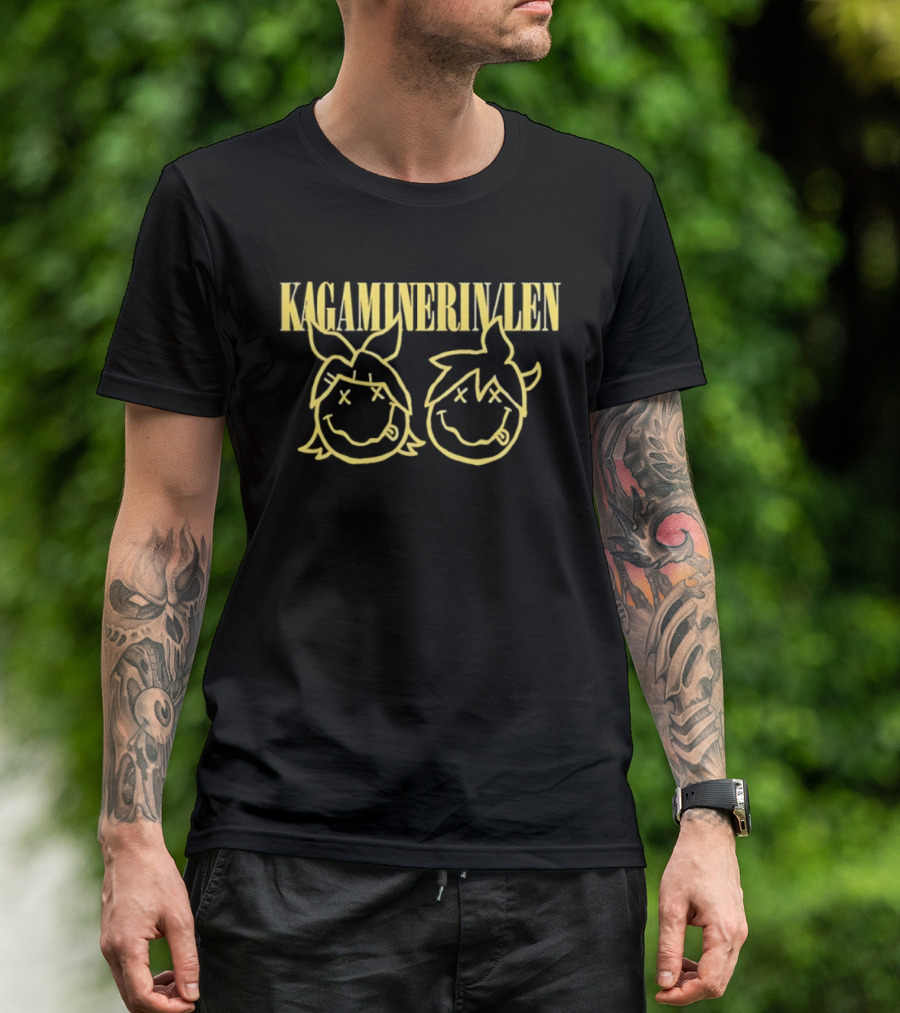 Kagamine Rin Len Smiley Face Vocaloid Icons Yellow T-Shirt