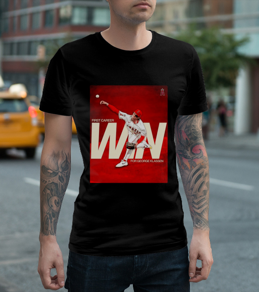 Los Angeles Angels First Career Win For George Klassen Baseball T-Shirt