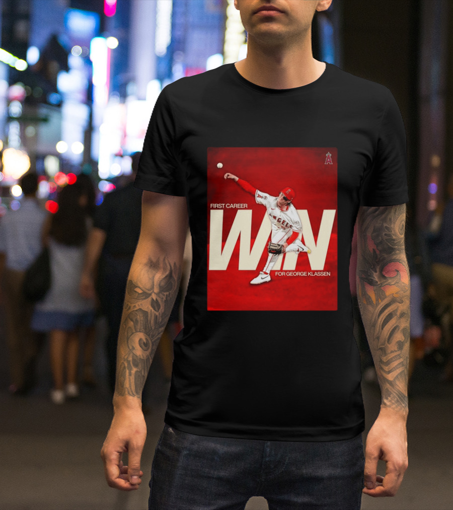 Los Angeles Angels First Career Win For George Klassen Baseball T-Shirt