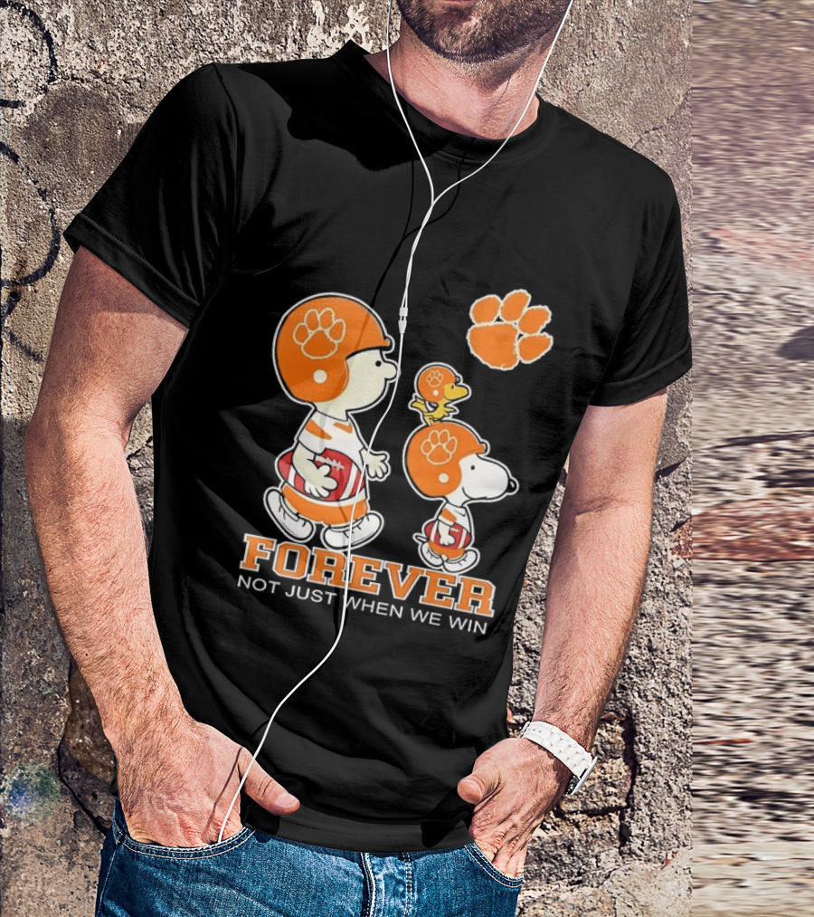 Snoopy Woodstock Charlie Brown Clemson Tigers Forever Not Just When We Win T-Shirt
