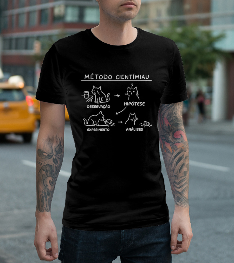 Metodo Cientimiau Cat Science Process Scientific Method T-Shirt