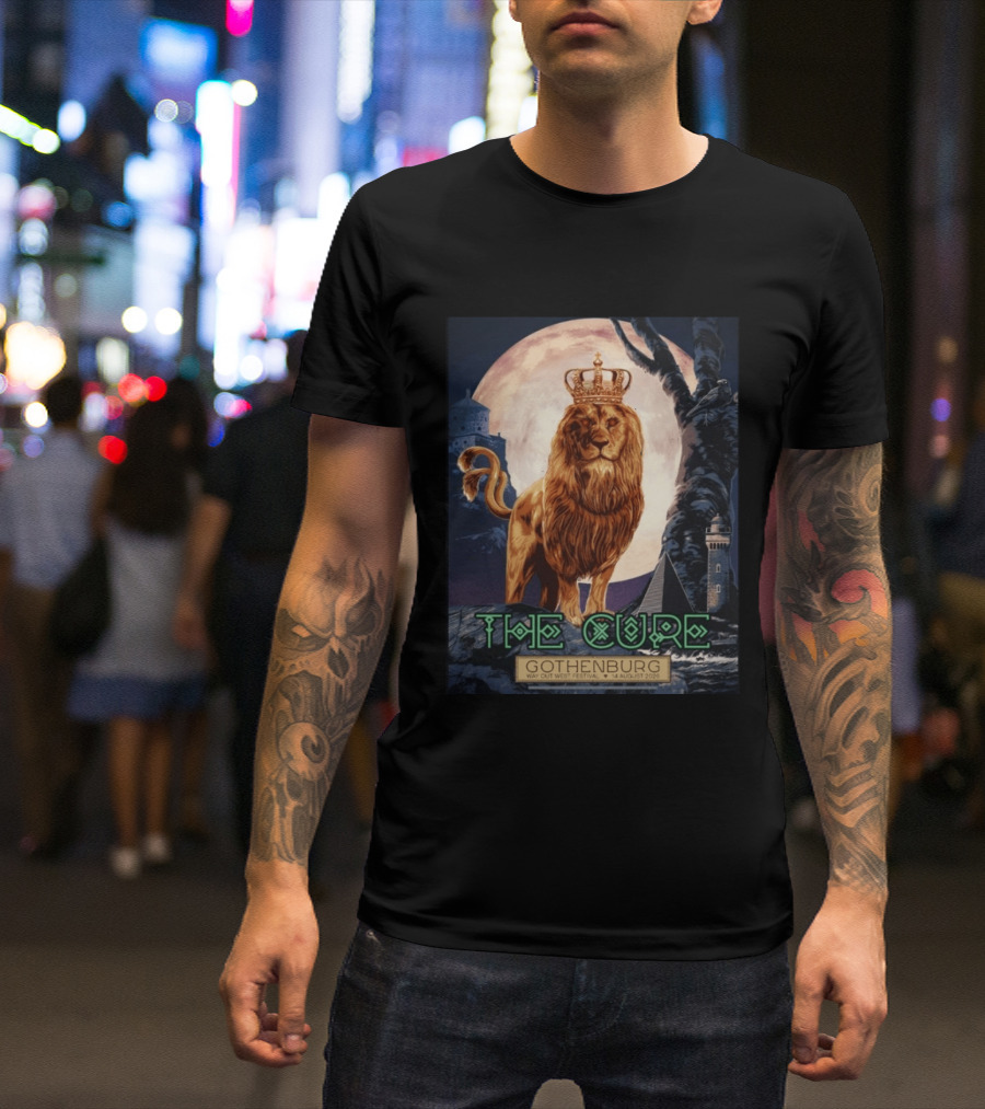 The Cure Gothenburg Way Out West Festival August 14 2026 Limited Edition Lion Crown Full Moon T-Shirt