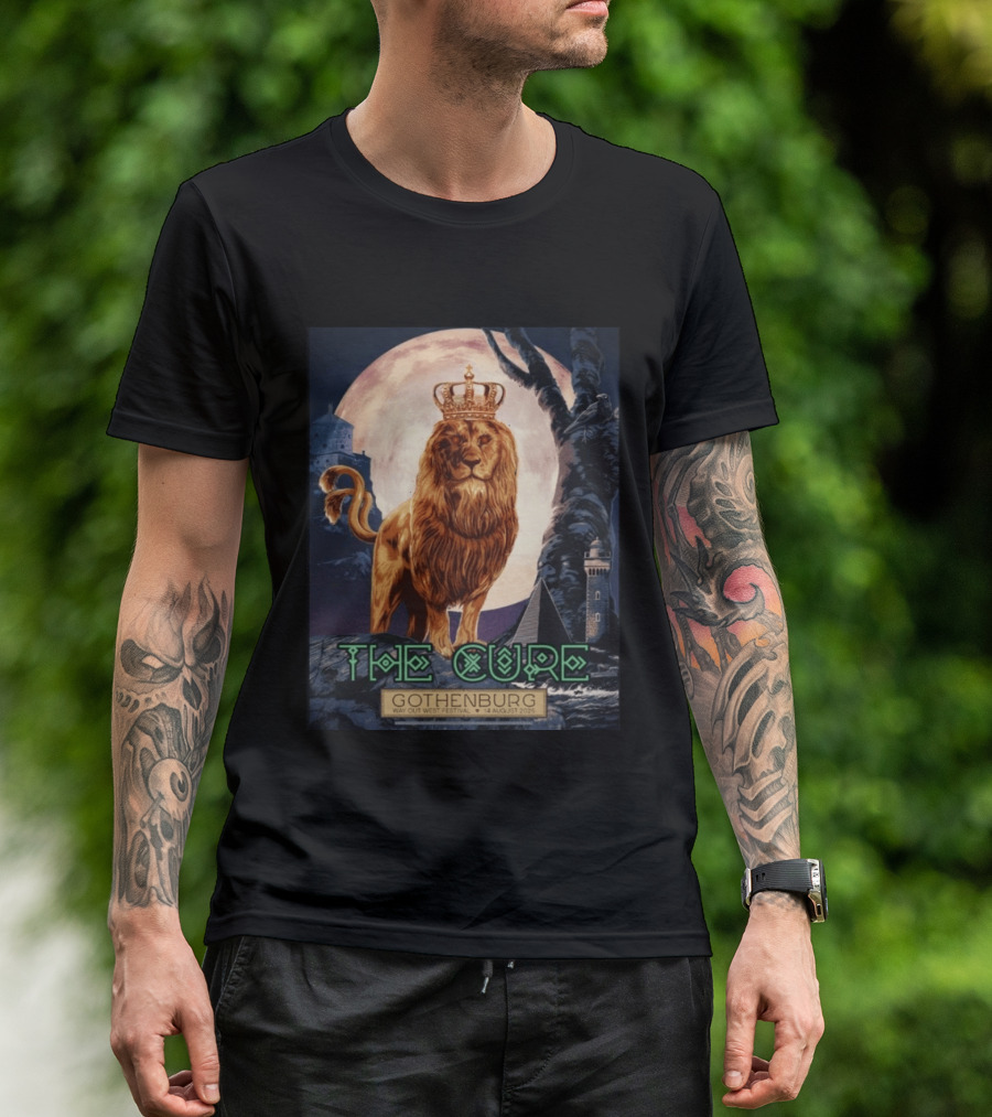 The Cure Gothenburg Way Out West Festival August 14 2026 Limited Edition Lion Crown Full Moon T-Shirt