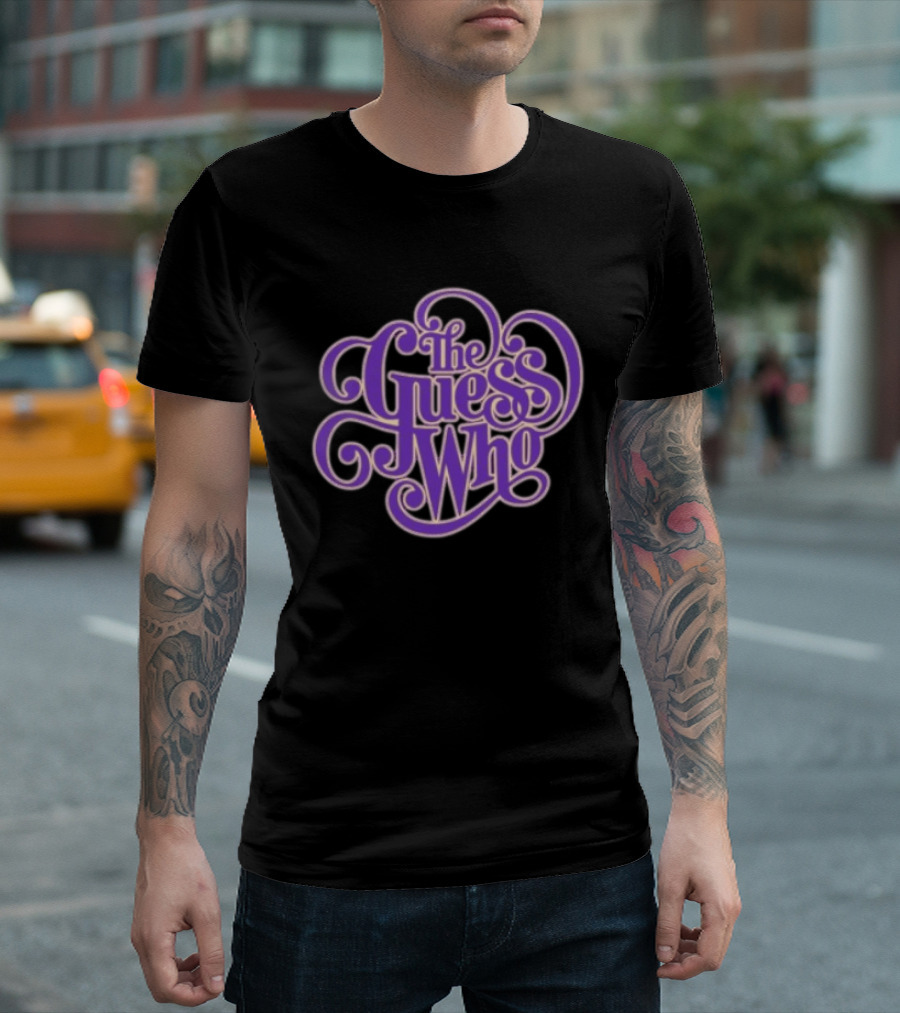 The Guess Who Store Purple Classic Curling Script T-Shirt