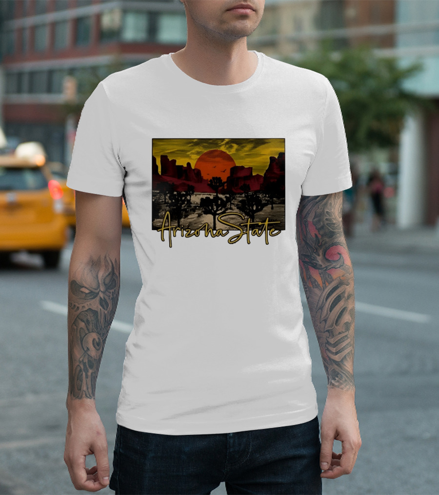 Arizona State Desert Sunset Landscape Scene T-Shirt