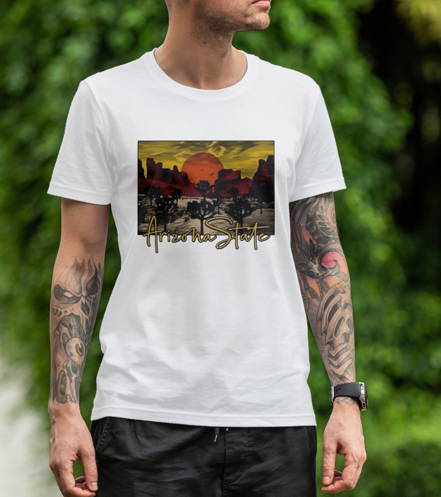 Arizona State Desert Sunset Landscape Scene T-Shirt