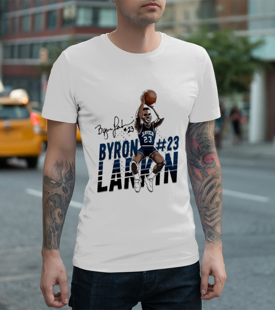 Byron Larkin #23 Xavier Basketball Hall Of Heroes T-Shirt
