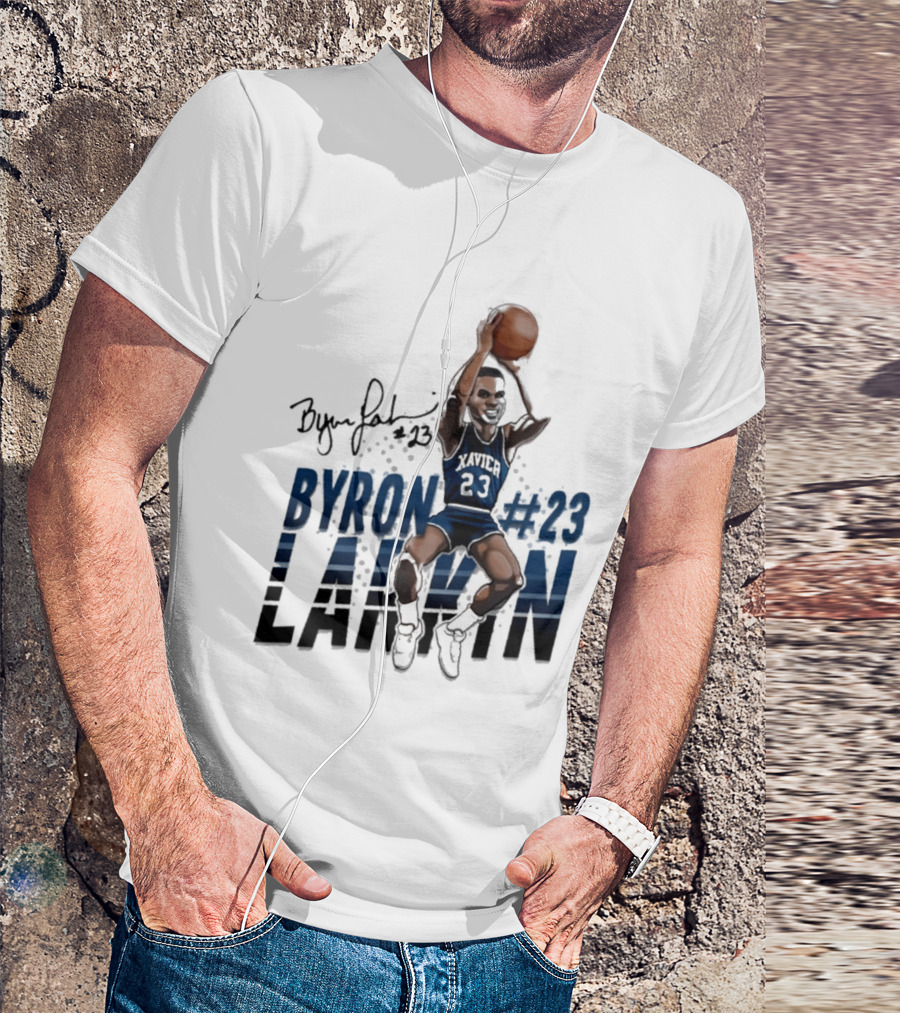 Byron Larkin #23 Xavier Basketball Hall Of Heroes T-Shirt