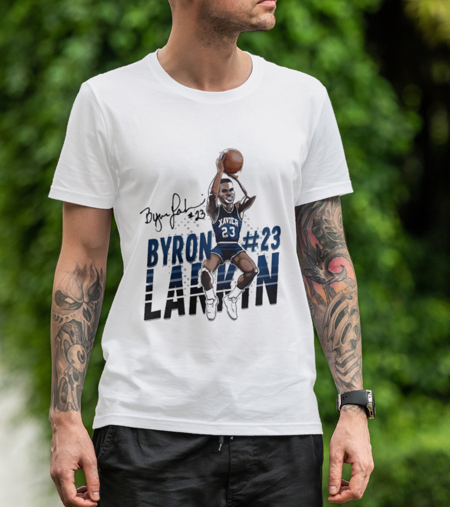 Byron Larkin #23 Xavier Basketball Hall Of Heroes T-Shirt