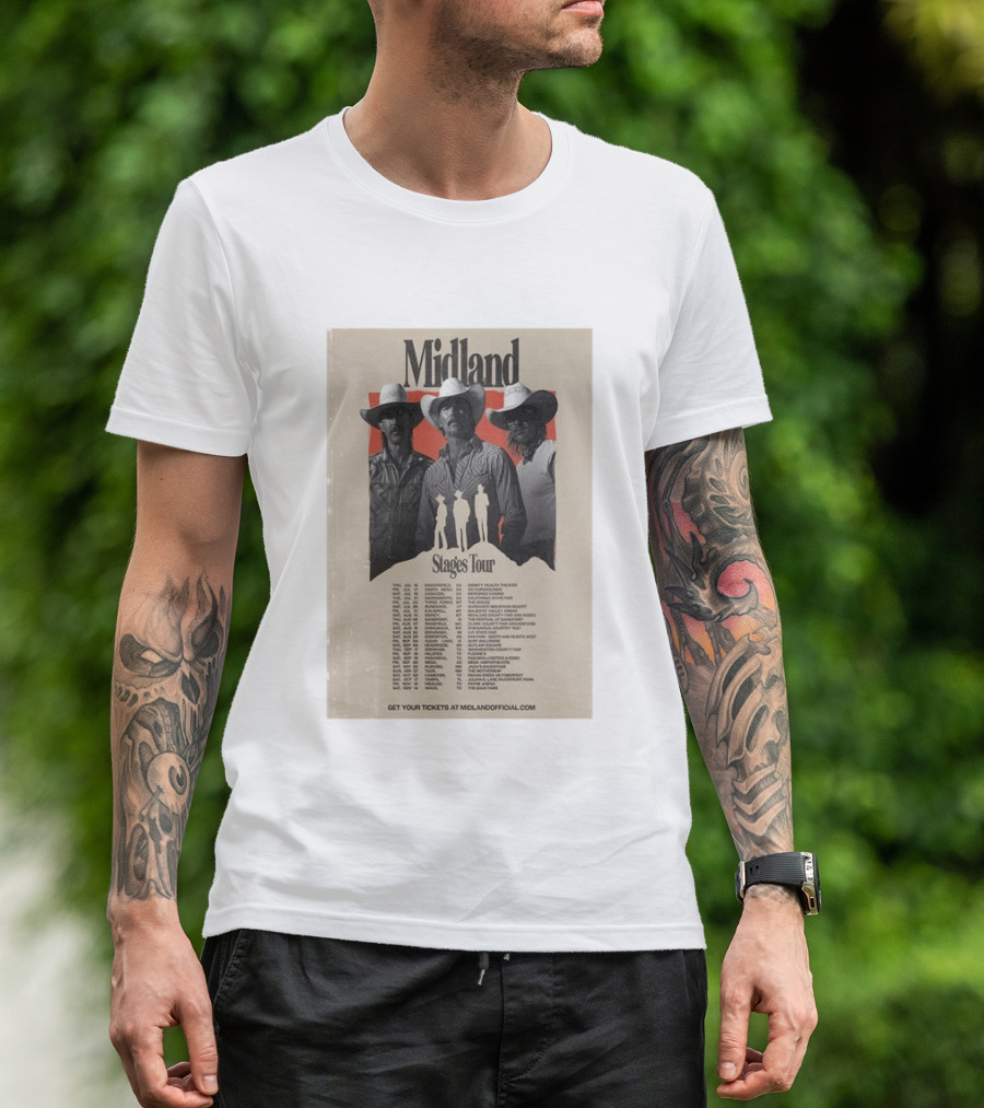 Midland Stages Tour 2026 Concert Dates And Locations T-Shirt