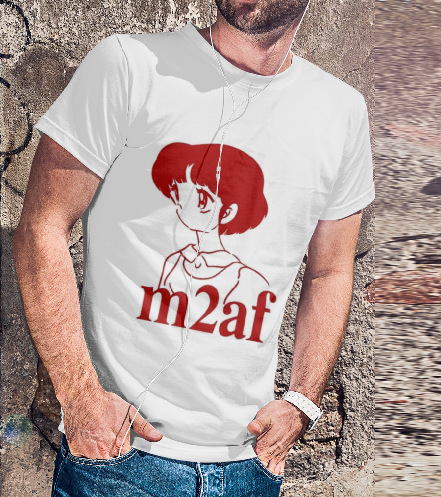 Nick M2af Ranma Anime Profile Red Sketch T-Shirt