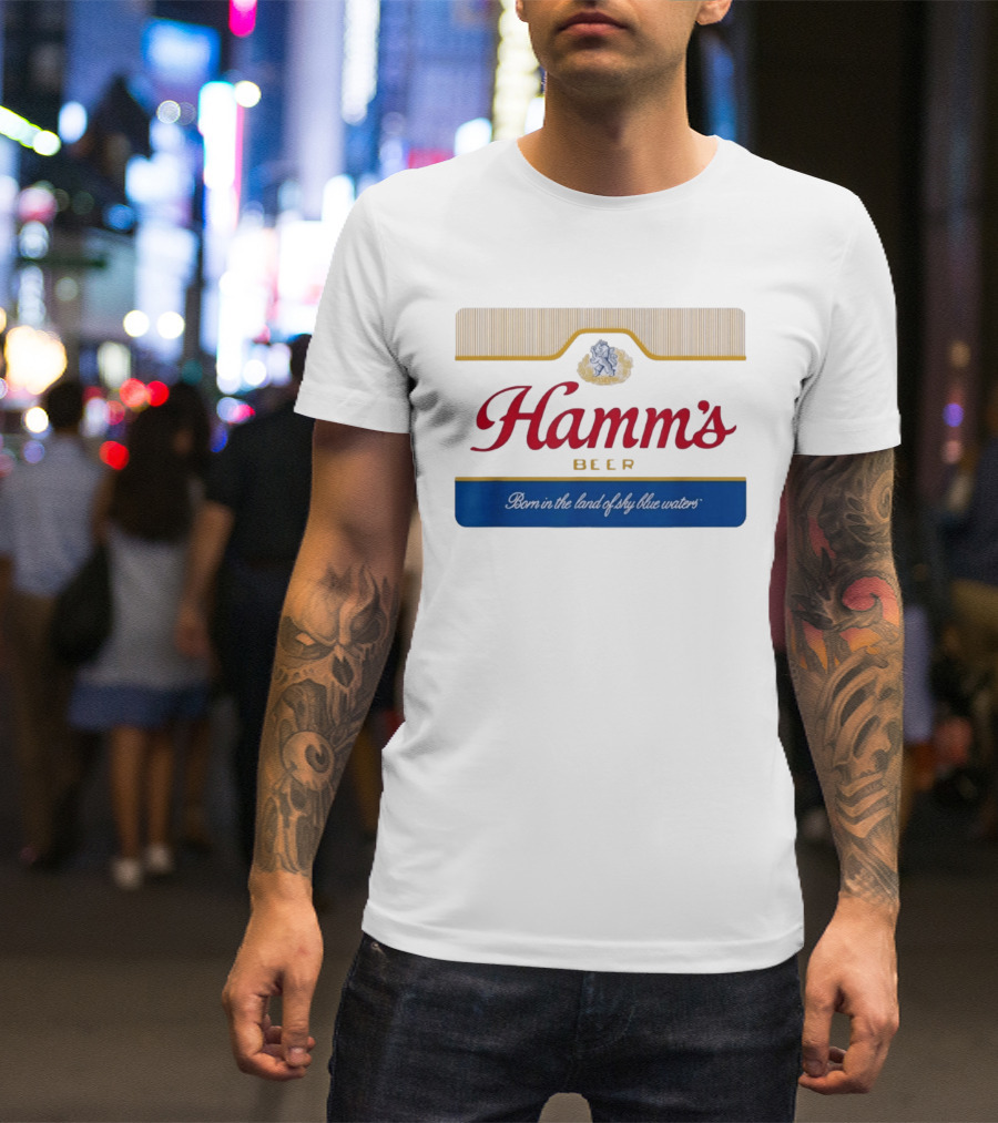 Hamm's Beer Born In The Land Of Sky Blue Waters Vintage Branding T-Shirt