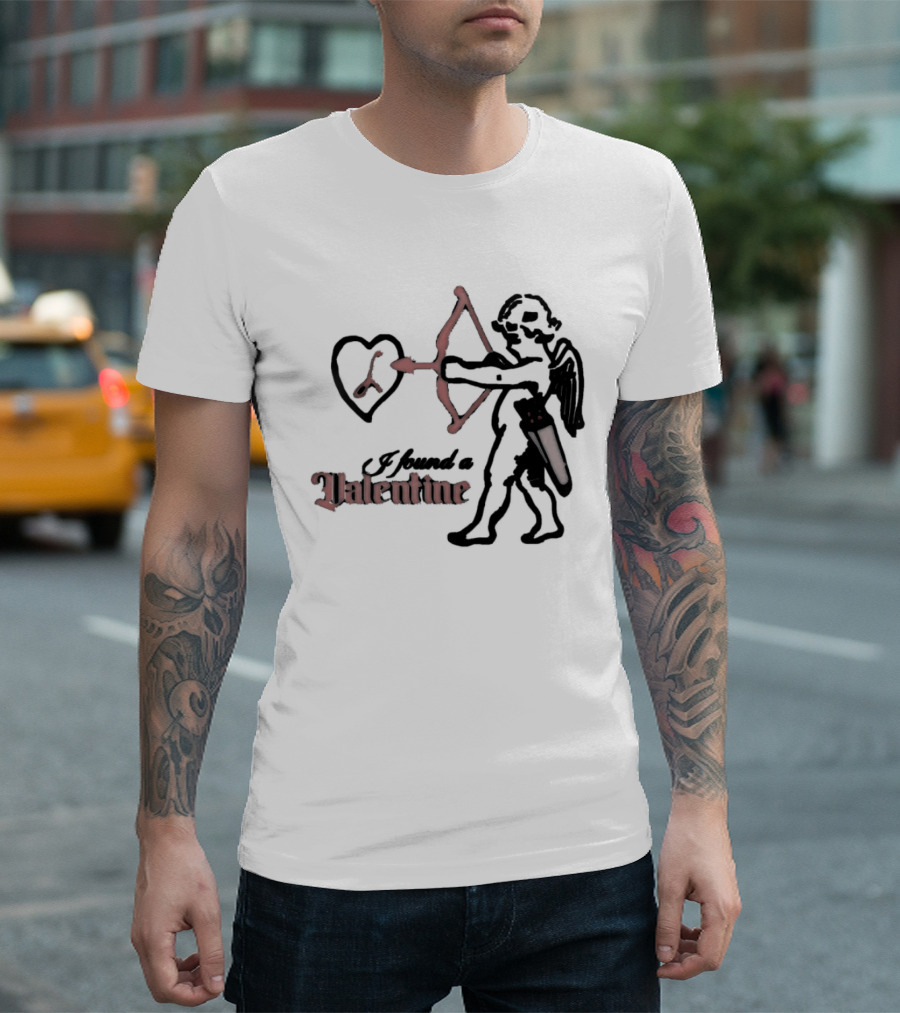 I Found A Valentine Cupid With Heart And Letter L T-Shirt