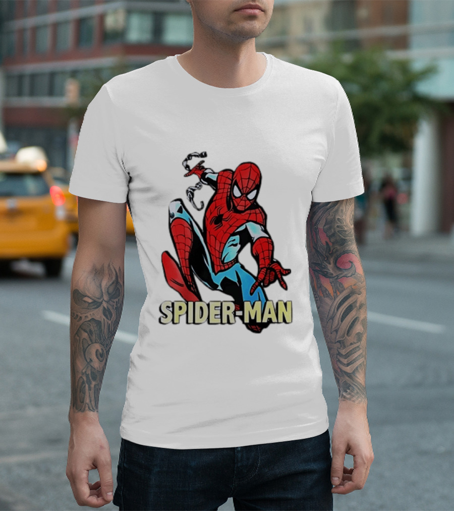 Spider Man Action Pose Marvel Superhero Avengers Comic T-Shirt