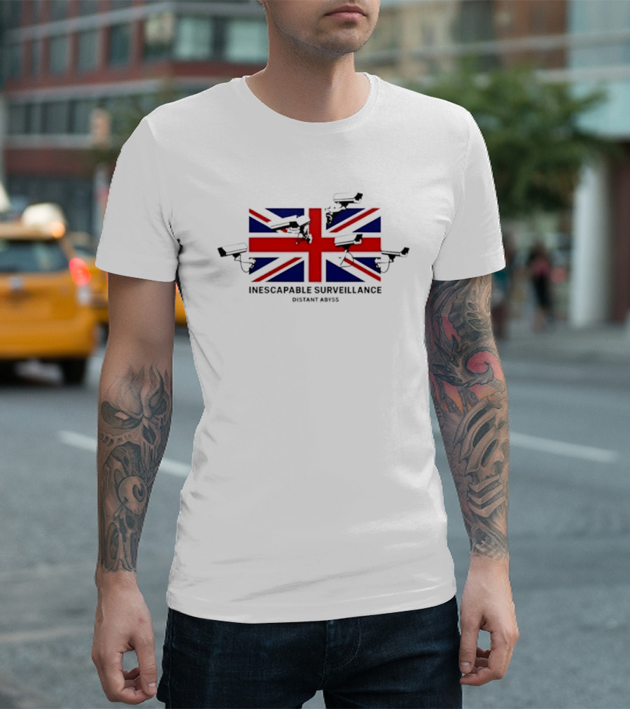 Inescapable Surveillance Distant Abyss UK Flag CCTV T-Shirt