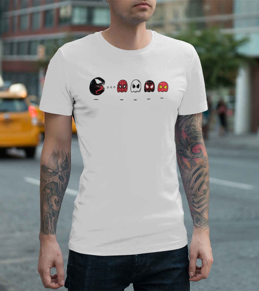 Venom Spider Man Ghost Spider Miles Morales Scarlet Spider Iconic Mashup T-Shirt