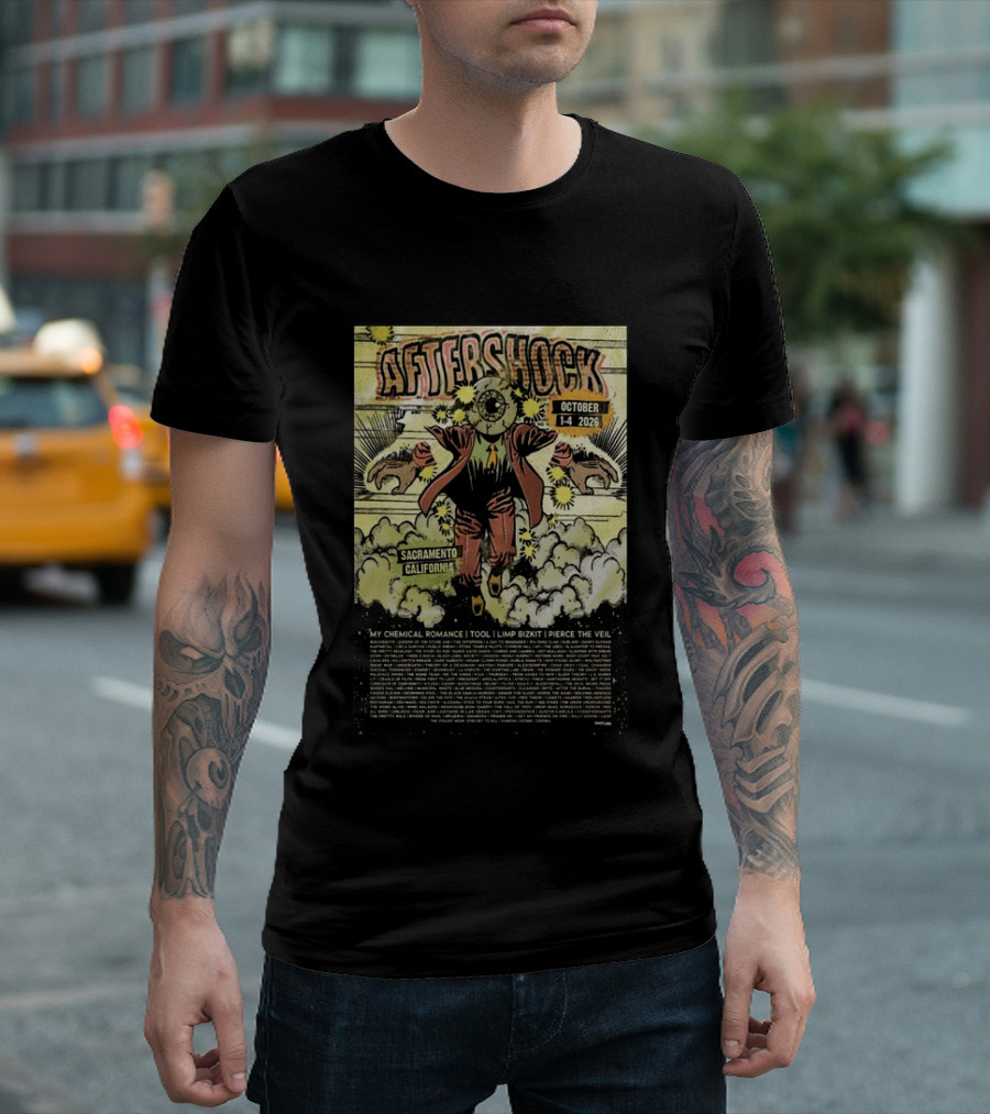 Aftershock Festival Sacramento California October 1 4 2026 My Chemical Romance Tool Limp Bizkit Pierce The Veil T-Shirt