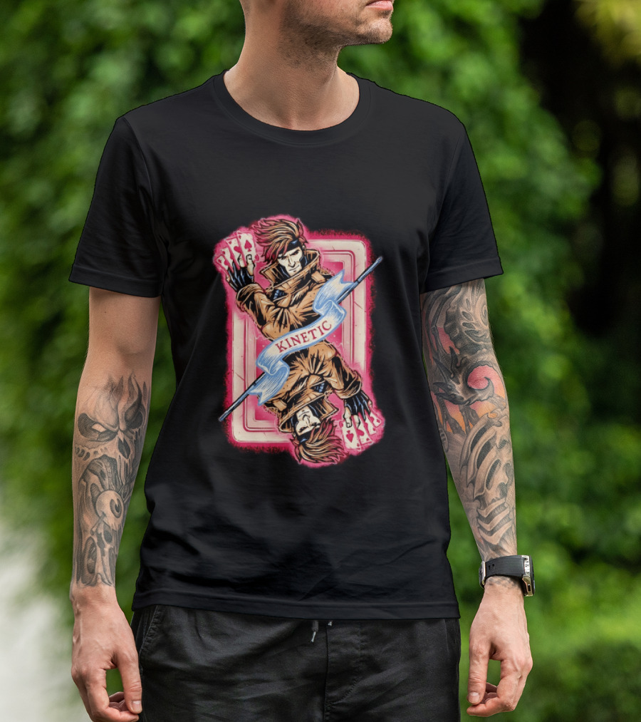 Gambit Kinetic Playing Card X Men Marvel T-Shirt
